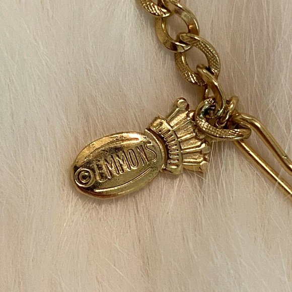 VINtage Emmons Chain Link Necklace Gold Tone Metal Signed Dainty 6079 - Picture 10 of 10